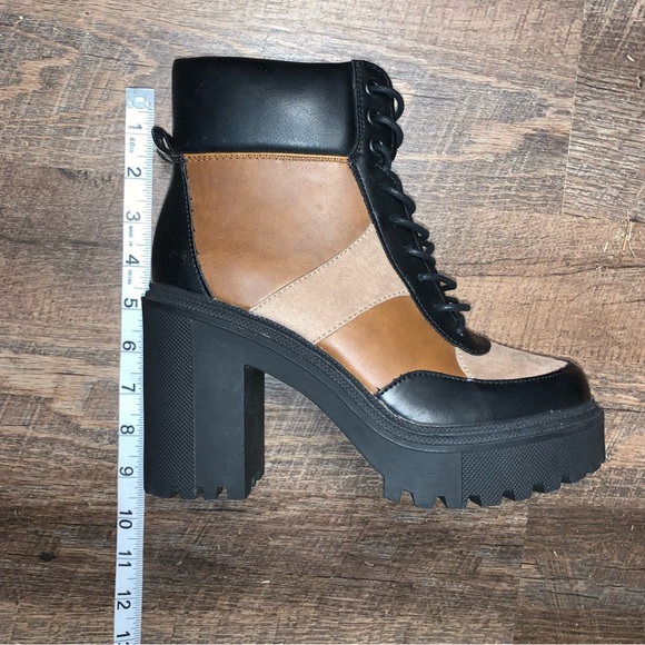Steve Madden Madden Girl Ankle Black/Tan/Brown Patchwork Boots Women’s Size 8 - Picture 10 of 10